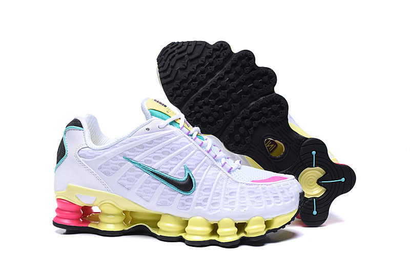 Women Nike Shox TL1 White Yellow Pink Blue Shoes - Click Image to Close